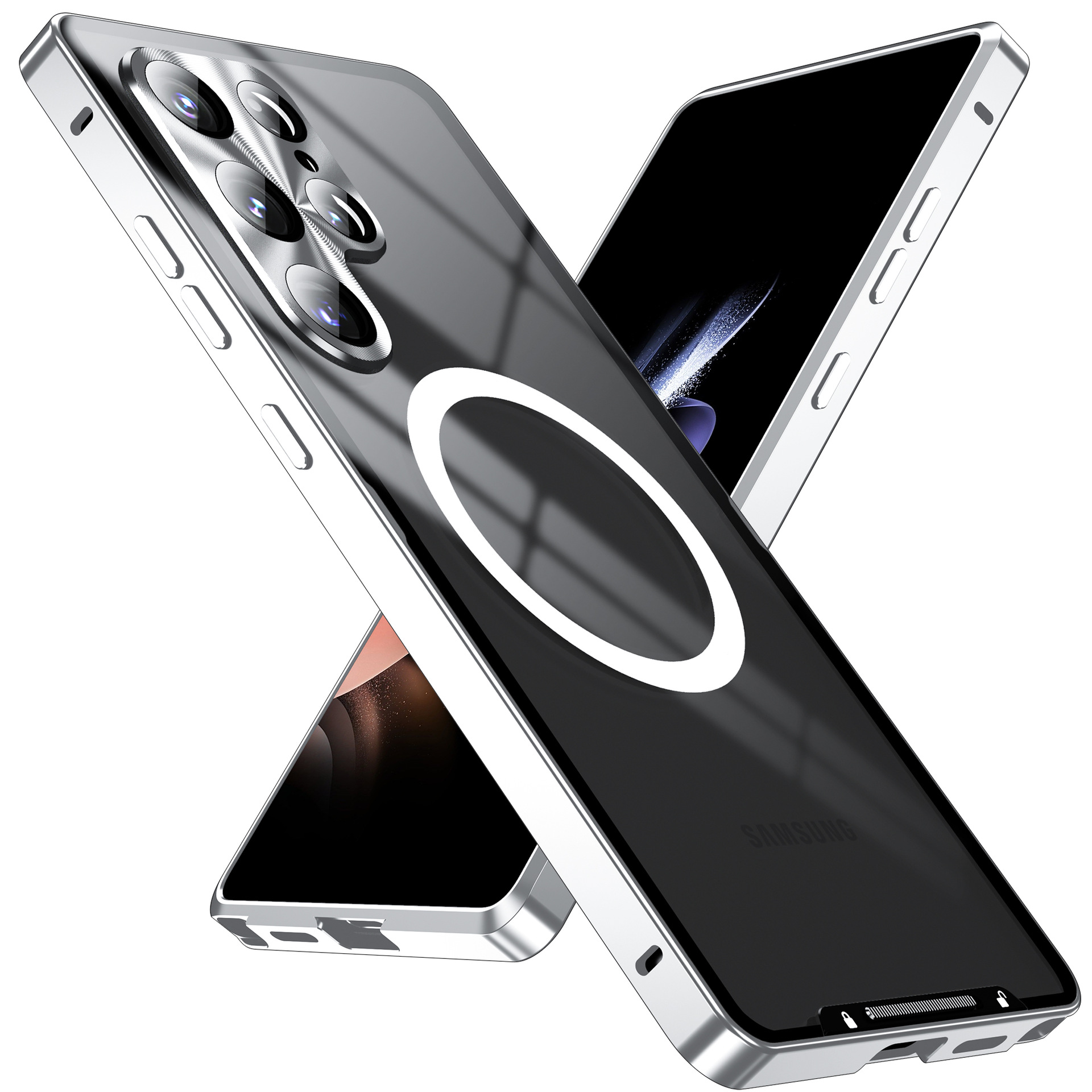 Compatible with Samsung S26/S25 Ultra phone case, S24P metal frame, Note20 acrylic back cover.