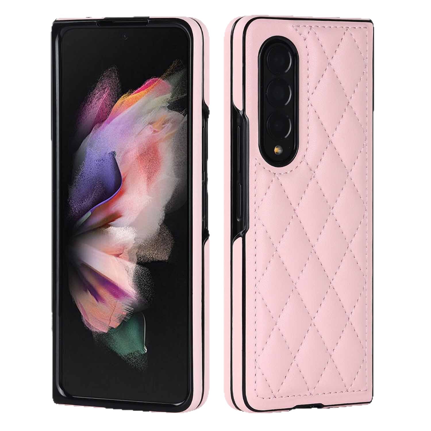 Compatible with Samsung Z Fold7/6 phone case 5/4/3 diamond pattern leather texture Flip6 mini folding screen protective case