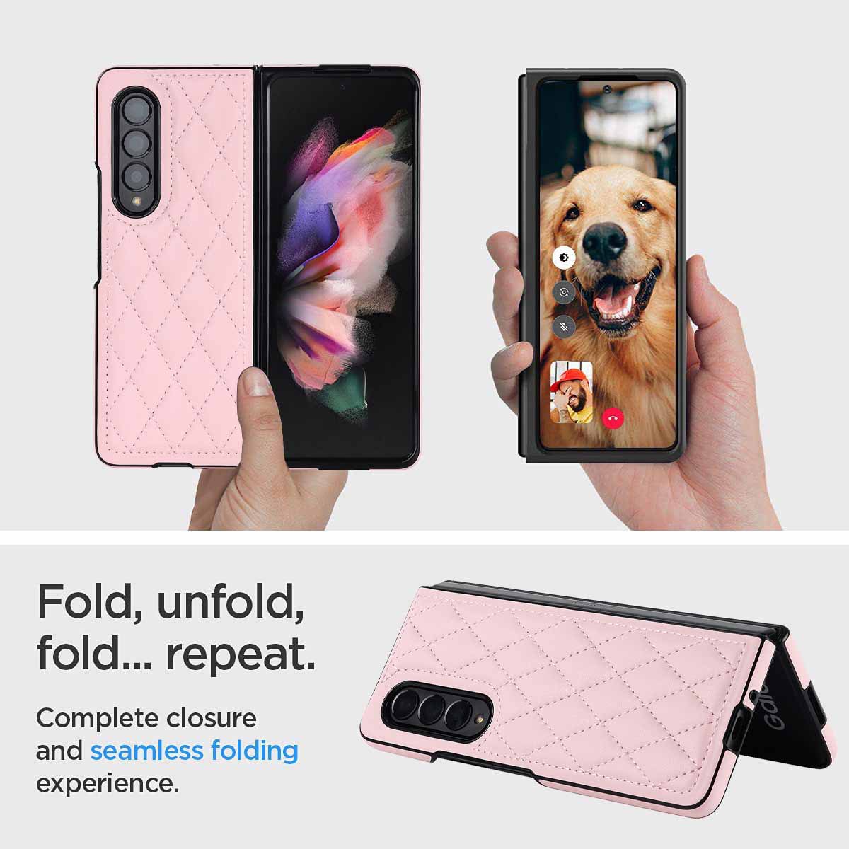 Compatible with Samsung Z Fold7/6 phone case 5/4/3 diamond pattern leather texture Flip6 mini folding screen protective case