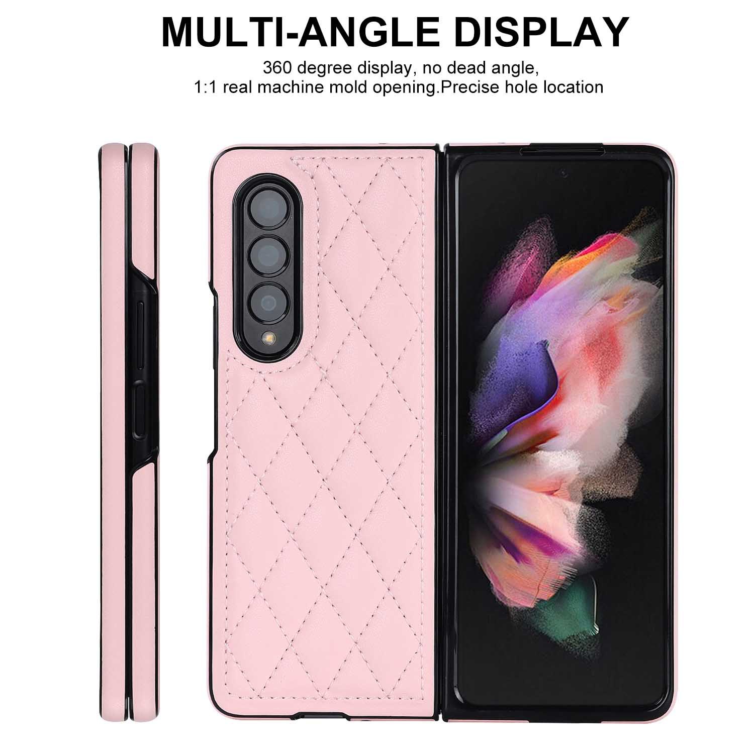 Compatible with Samsung Z Fold7/6 phone case 5/4/3 diamond pattern leather texture Flip6 mini folding screen protective case