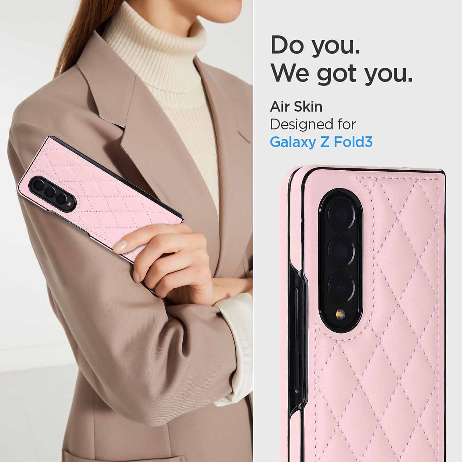 Compatible with Samsung Z Fold7/6 phone case 5/4/3 diamond pattern leather texture Flip6 mini folding screen protective case