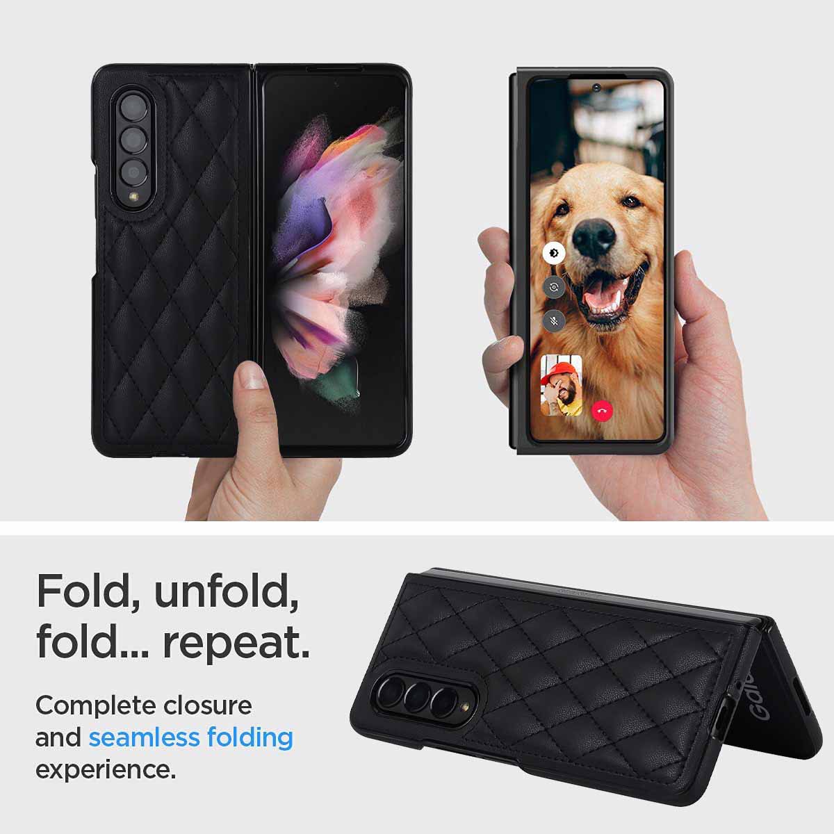 Compatible with Samsung Z Fold7/6 phone case 5/4/3 diamond pattern leather texture Flip6 mini folding screen protective case