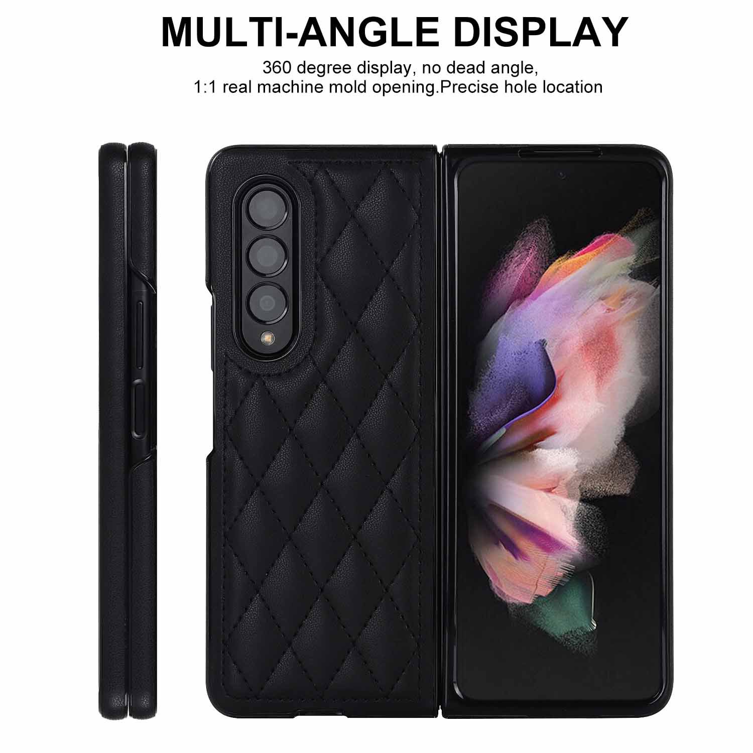 Compatible with Samsung Z Fold7/6 phone case 5/4/3 diamond pattern leather texture Flip6 mini folding screen protective case