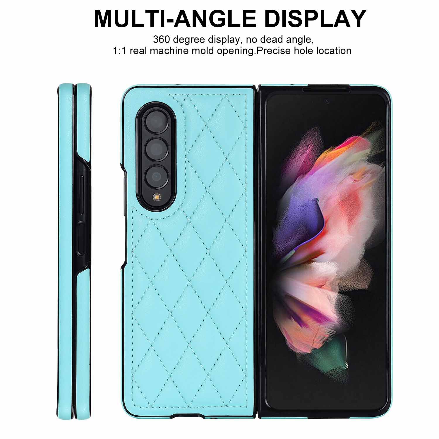 Compatible with Samsung Z Fold7/6 phone case 5/4/3 diamond pattern leather texture Flip6 mini folding screen protective case