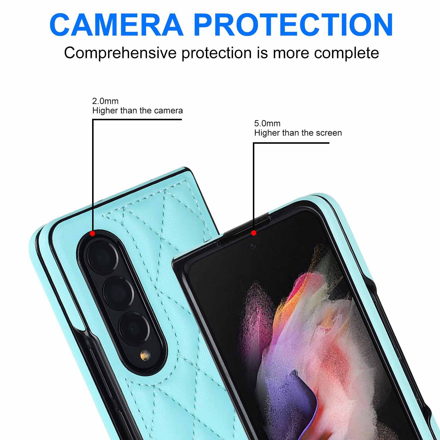 Compatible with Samsung Z Fold7/6 phone case 5/4/3 diamond pattern leather texture Flip6 mini folding screen protective case