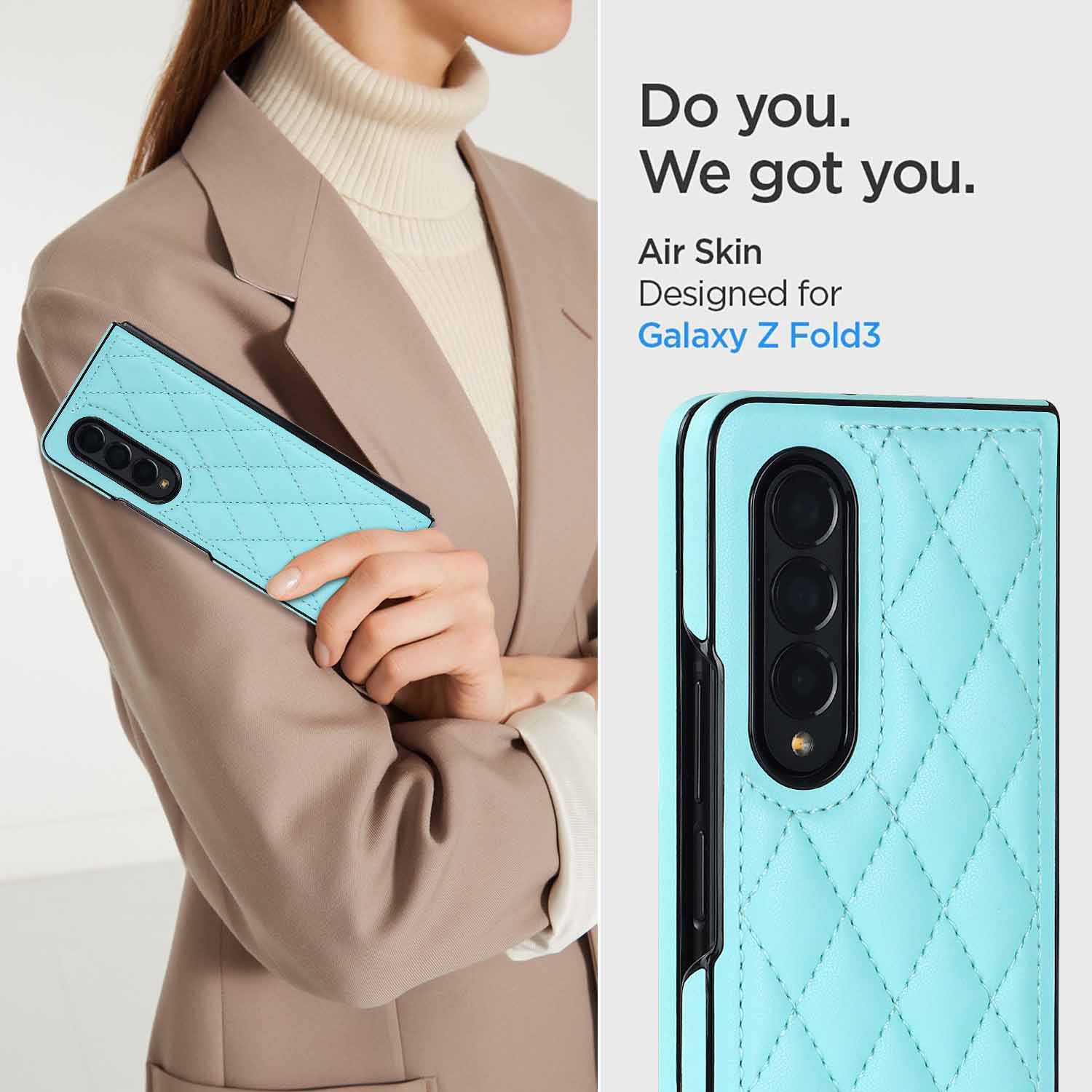 Compatible with Samsung Z Fold7/6 phone case 5/4/3 diamond pattern leather texture Flip6 mini folding screen protective case