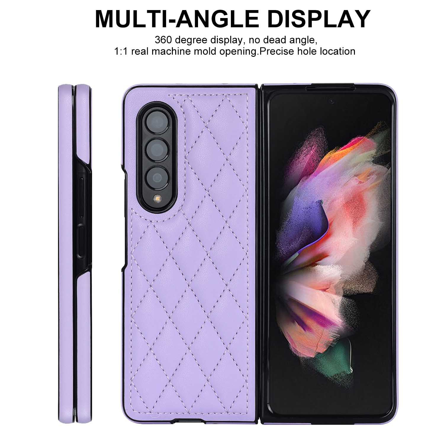 Compatible with Samsung Z Fold7/6 phone case 5/4/3 diamond pattern leather texture Flip6 mini folding screen protective case