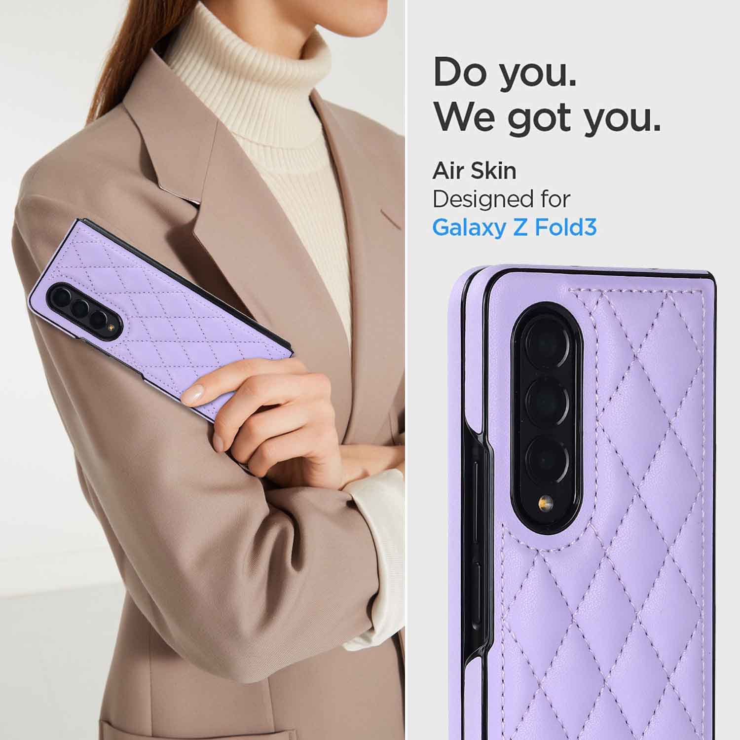 Compatible with Samsung Z Fold7/6 phone case 5/4/3 diamond pattern leather texture Flip6 mini folding screen protective case