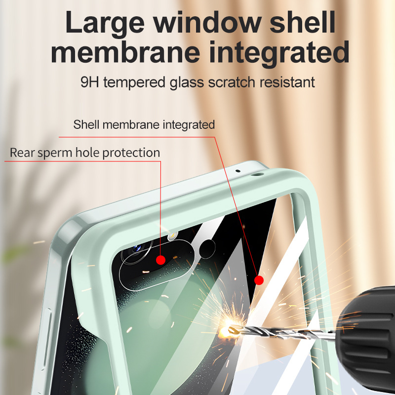 Compatible with Samsung Z Flip 8/7 phone case, 6/5 large window case, screen protector, and ring holder, official folding screen protective case.