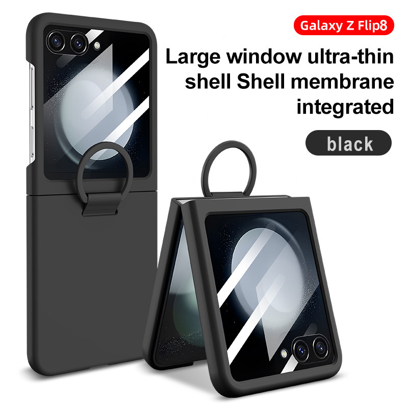 Compatible with Samsung Z Flip 8/7 phone case, 6/5 large window case, screen protector, and ring holder, official folding screen protective case.