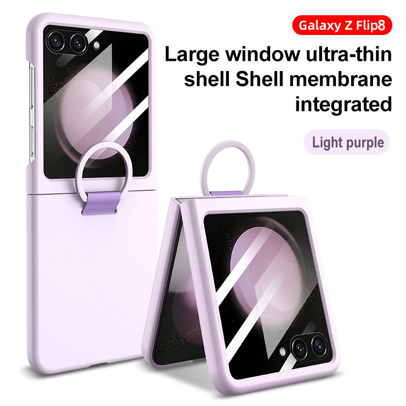 Compatible with Samsung Z Flip 8/7 phone case, 6/5 large window case, screen protector, and ring holder, official folding screen protective case.