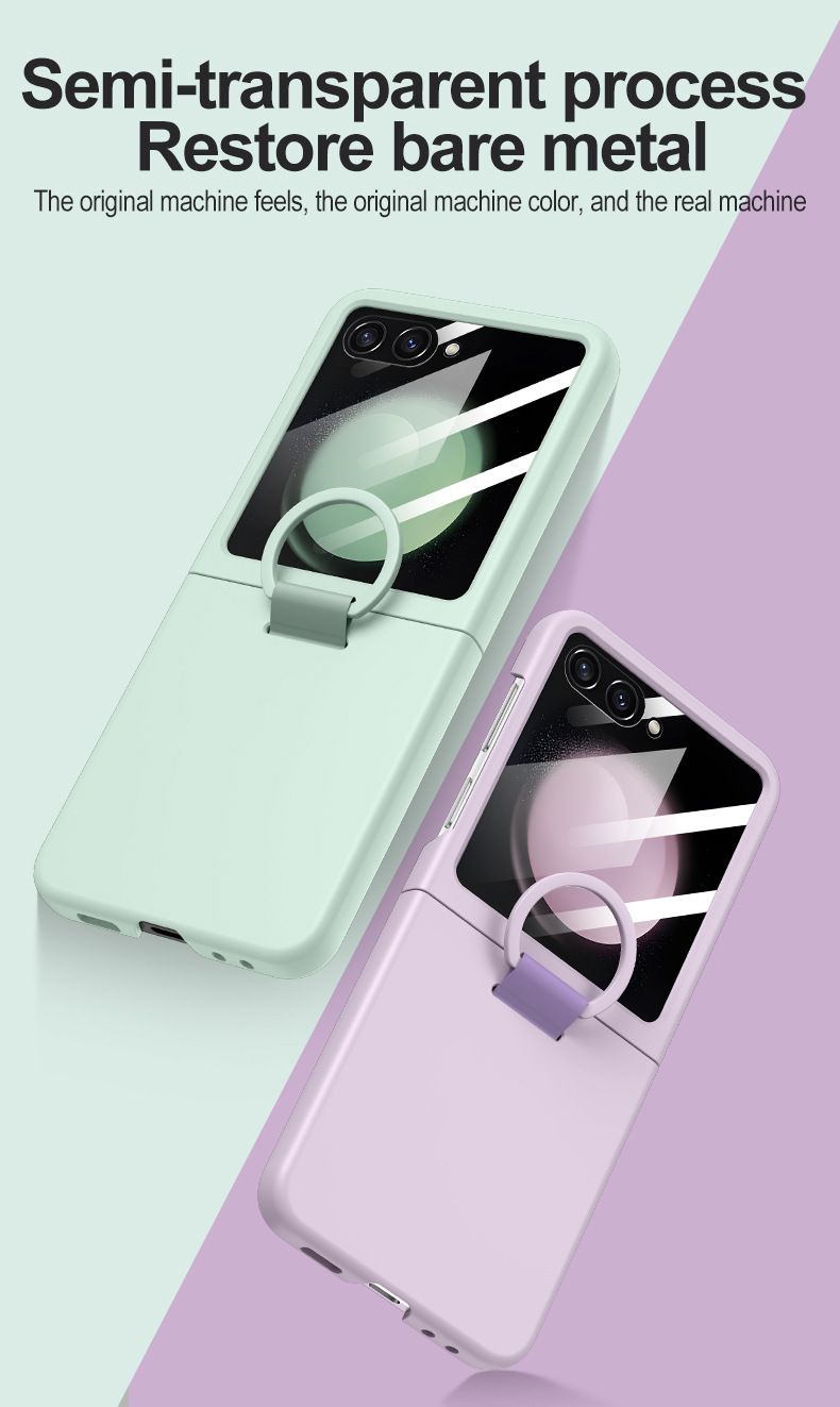 Compatible with Samsung Z Flip 8/7 phone case, 6/5 large window case, screen protector, and ring holder, official folding screen protective case.