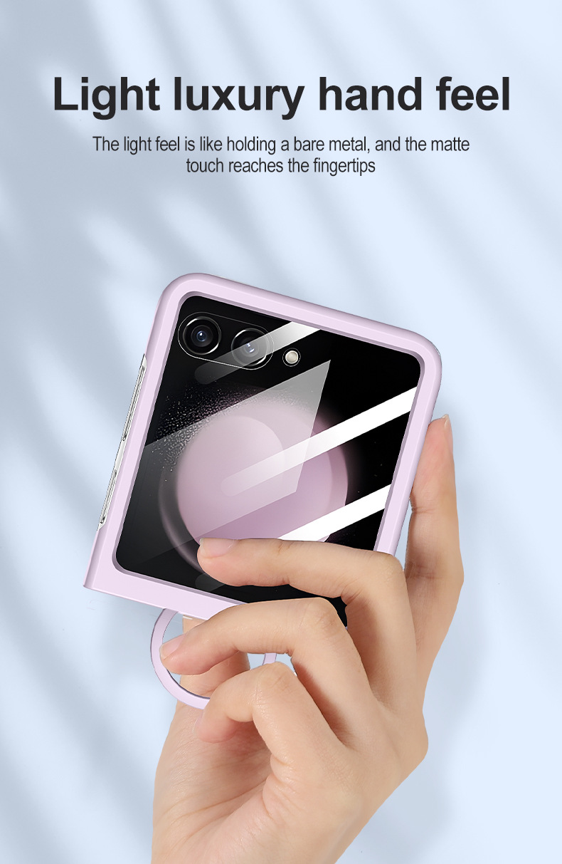 Compatible with Samsung Z Flip 8/7 phone case, 6/5 large window case, screen protector, and ring holder, official folding screen protective case.