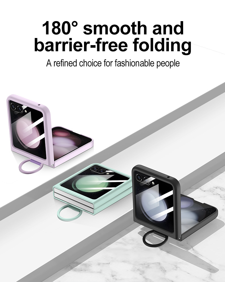 Compatible with Samsung Z Flip 8/7 phone case, 6/5 large window case, screen protector, and ring holder, official folding screen protective case.
