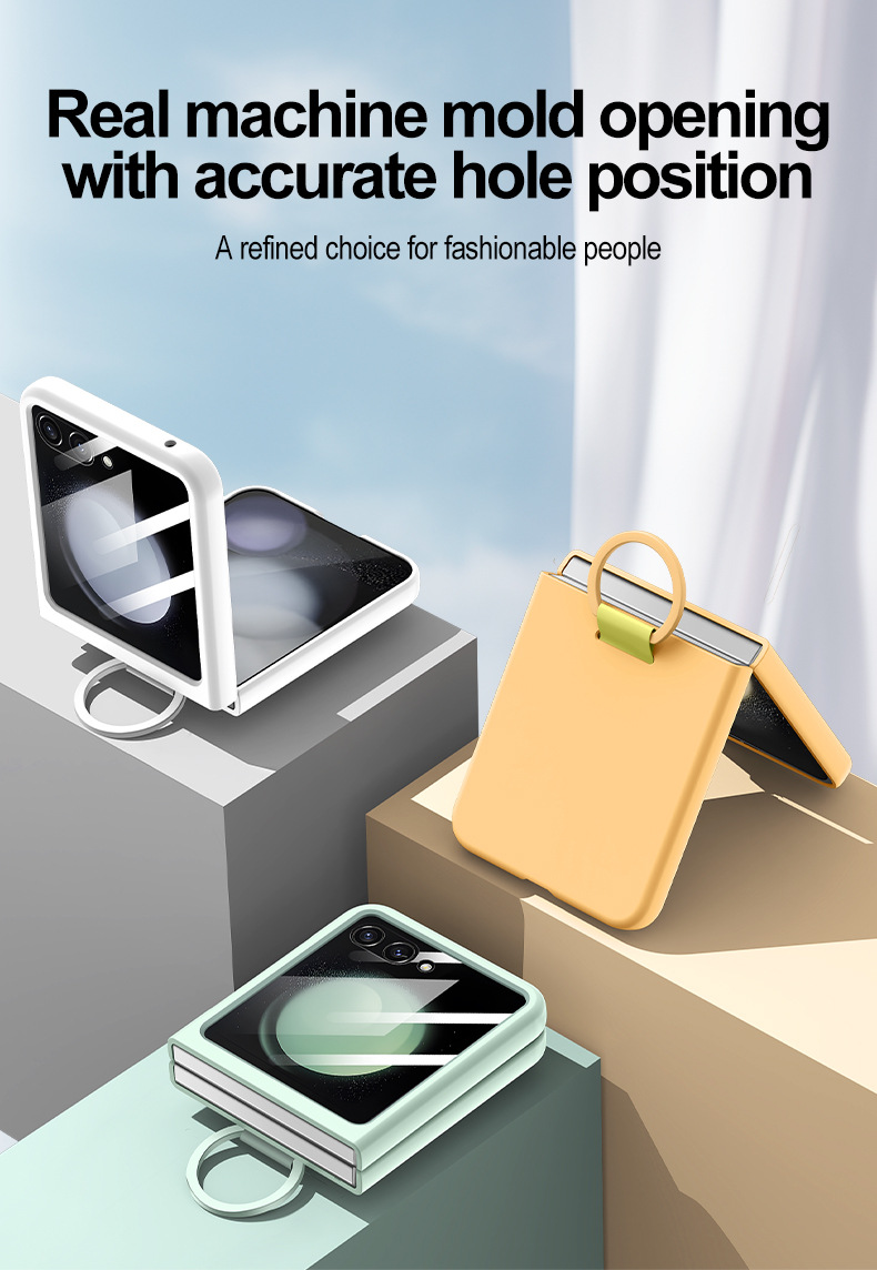 Compatible with Samsung Z Flip 8/7 phone case, 6/5 large window case, screen protector, and ring holder, official folding screen protective case.