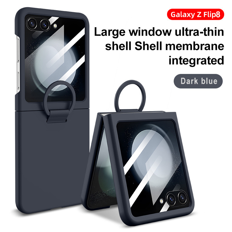 Compatible with Samsung Z Flip 8/7 phone case, 6/5 large window case, screen protector, and ring holder, official folding screen protective case.