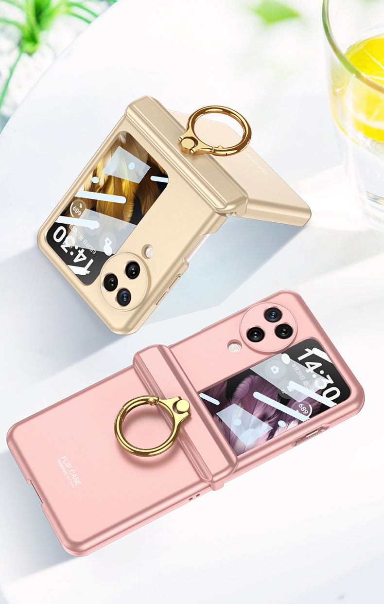Compatible with OPPO Find N3 Flip phone case, magnetic hinge, ring case, full-coverage folding protective case.