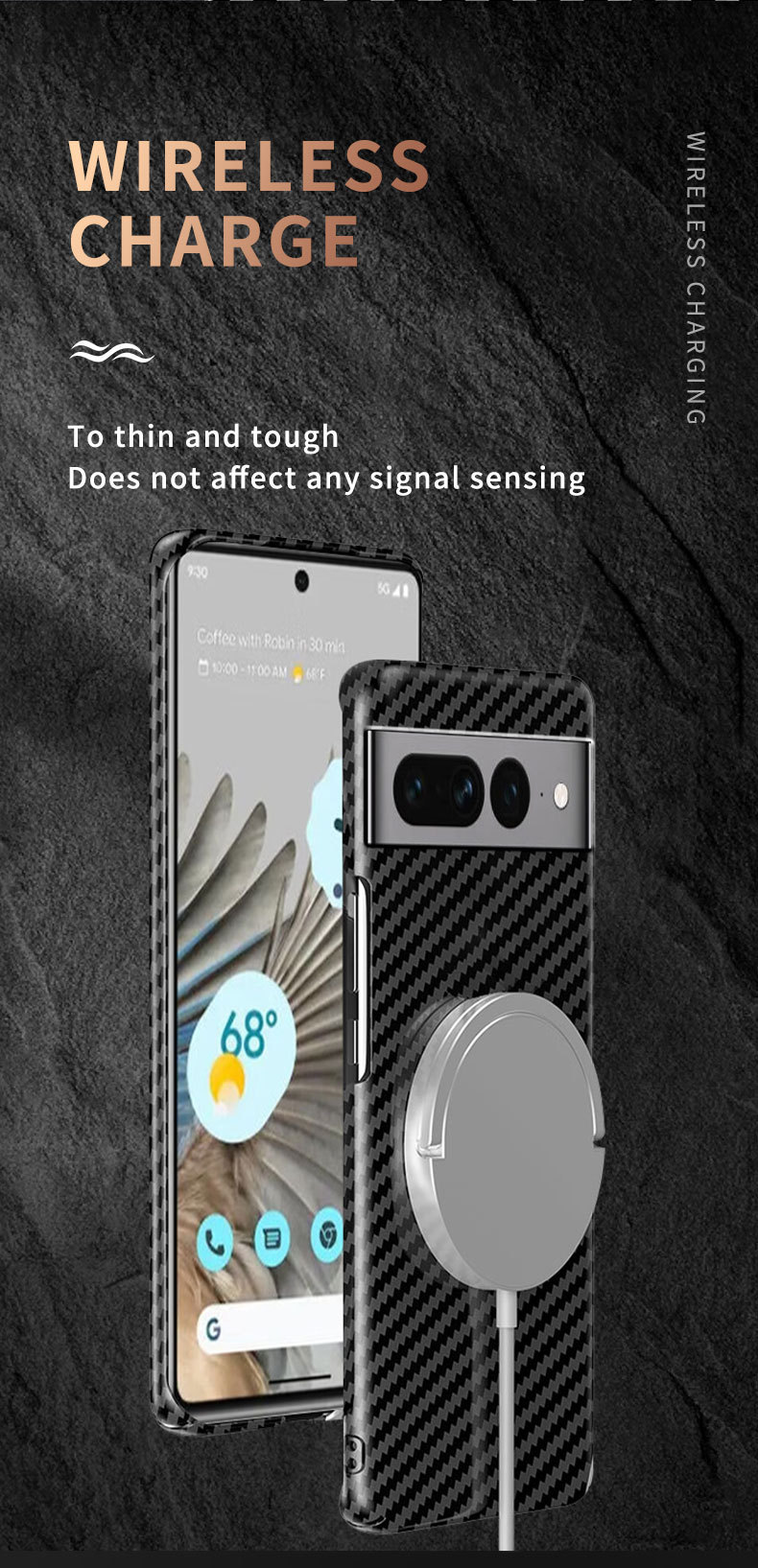 Compatible with Google Pixel 10 Pro XL phone case, 9pro fiber texture, 8A magnetic wireless charging, drop-proof protective case.