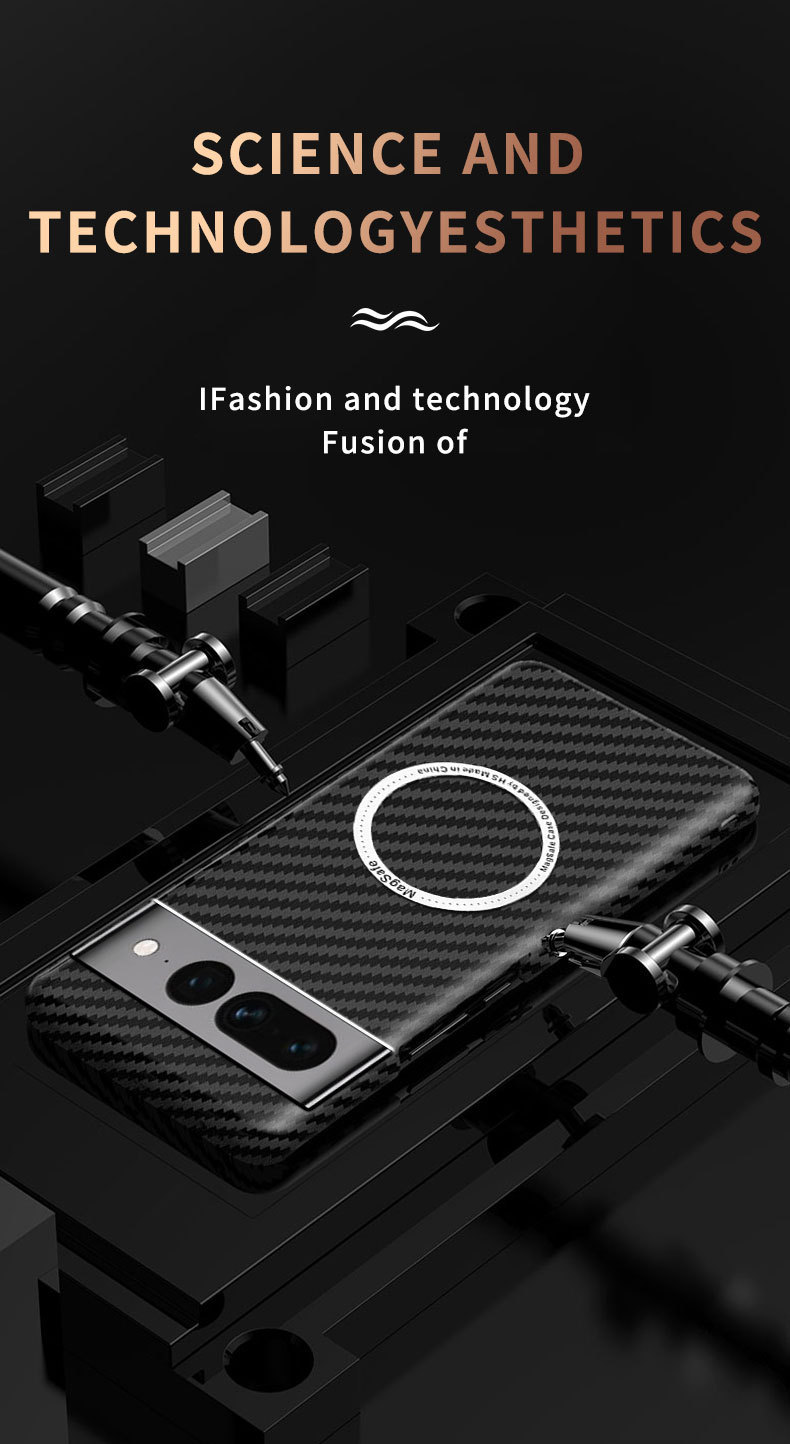 Compatible with Google Pixel 10 Pro XL phone case, 9pro fiber texture, 8A magnetic wireless charging, drop-proof protective case.