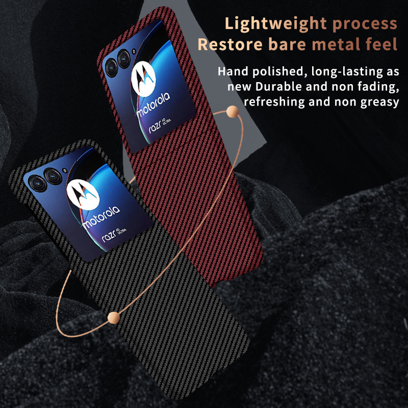 Compatible with Motorola Razr 60/50 Ultra phone case, carbon fiber texture, 40U foldable screen, drop-proof protective case