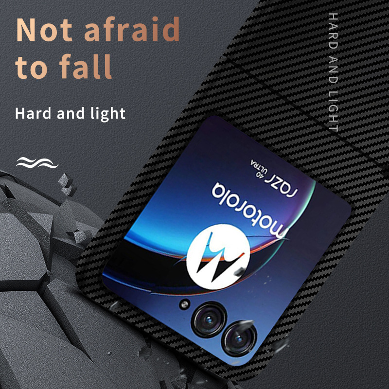 Compatible with Motorola Razr 60/50 Ultra phone case, carbon fiber texture, 40U foldable screen, drop-proof protective case