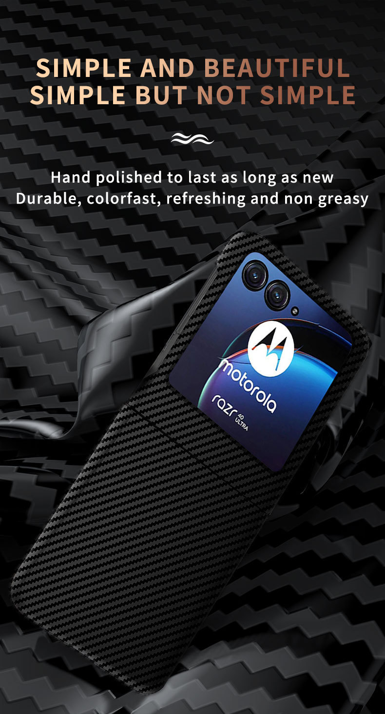 Compatible with Motorola Razr 60/50 Ultra phone case, carbon fiber texture, 40U foldable screen, drop-proof protective case