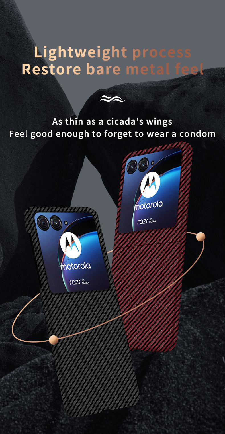 Compatible with Motorola Razr 60/50 Ultra phone case, carbon fiber texture, 40U foldable screen, drop-proof protective case