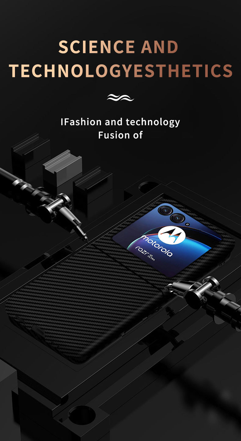 Compatible with Motorola Razr 60/50 Ultra phone case, carbon fiber texture, 40U foldable screen, drop-proof protective case