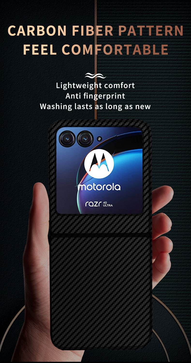 Compatible with Motorola Razr 60/50 Ultra phone case, carbon fiber texture, 40U foldable screen, drop-proof protective case