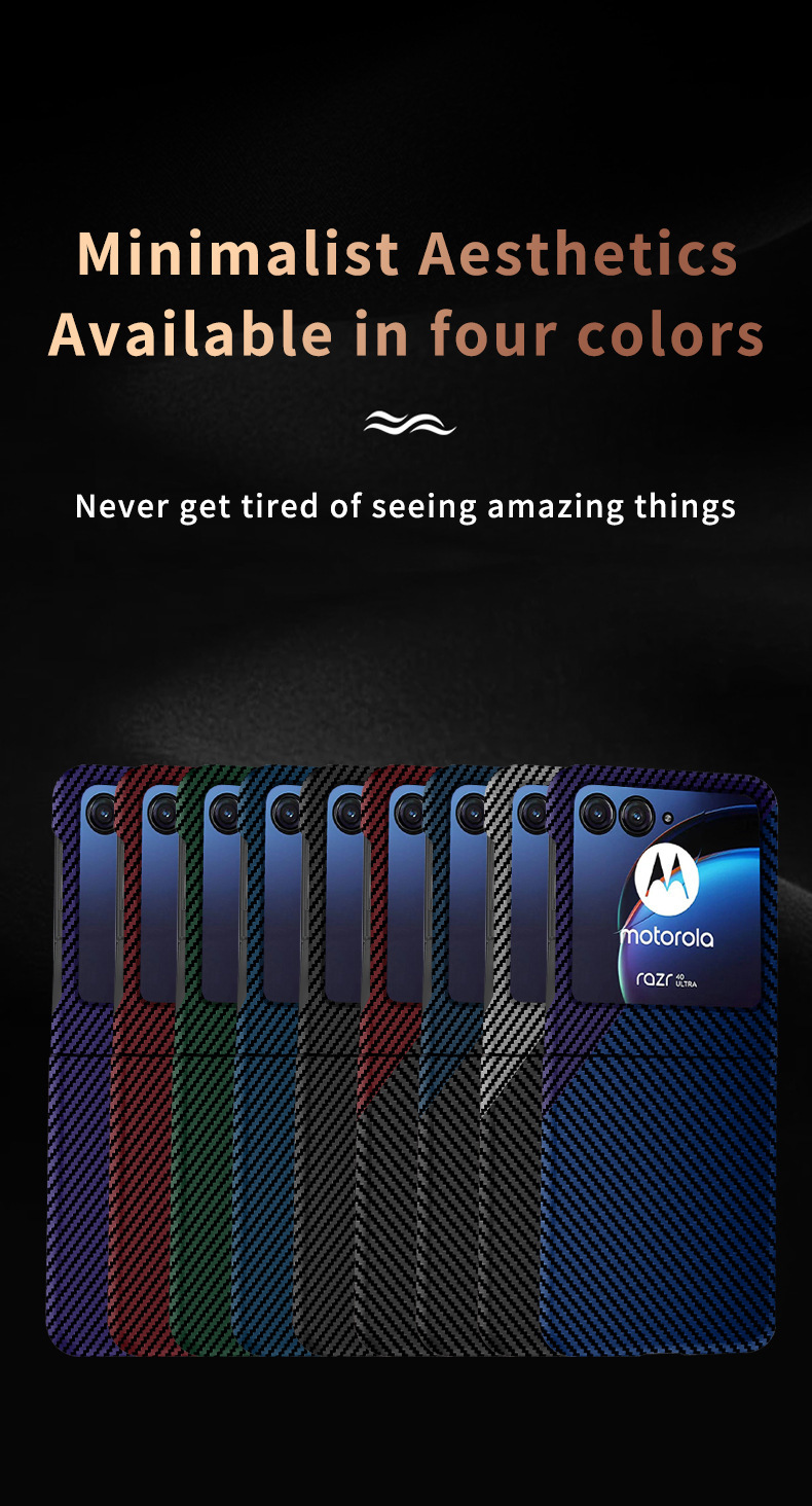 Compatible with Motorola Razr 60/50 Ultra phone case, carbon fiber texture, 40U foldable screen, drop-proof protective case