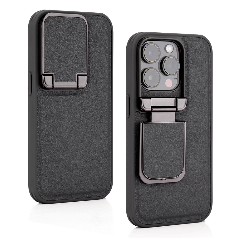 Compatible with Apple iPhone 17 Pro Max and 16 Plus flip phone cases with lens holders, made of top-grain cowhide, full-coverage shockproof shell.