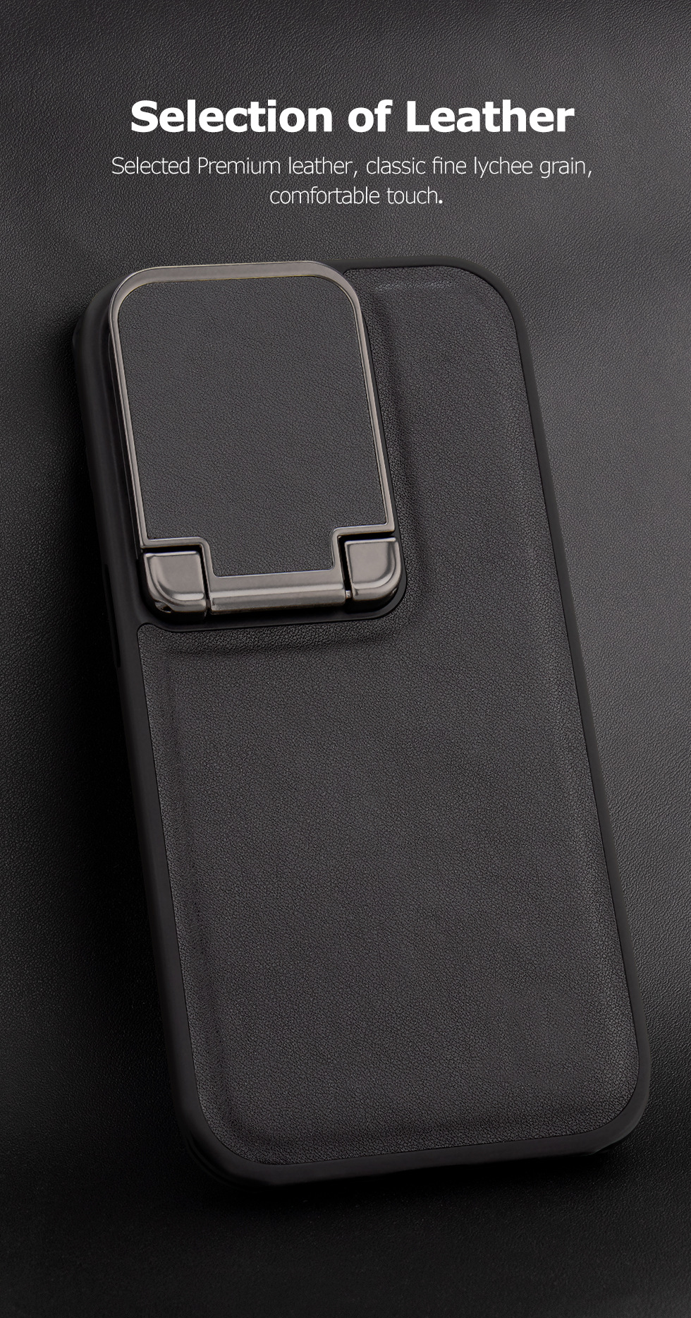 Compatible with Apple iPhone 17 Pro Max and 16 Plus flip phone cases with lens holders, made of top-grain cowhide, full-coverage shockproof shell.
