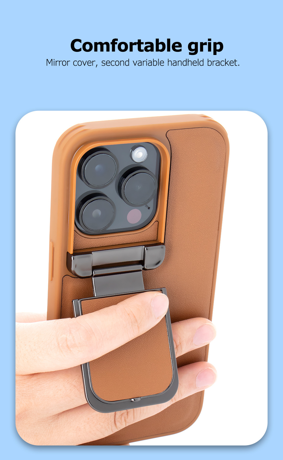 Compatible with Apple iPhone 17 Pro Max and 16 Plus flip phone cases with lens holders, made of top-grain cowhide, full-coverage shockproof shell.