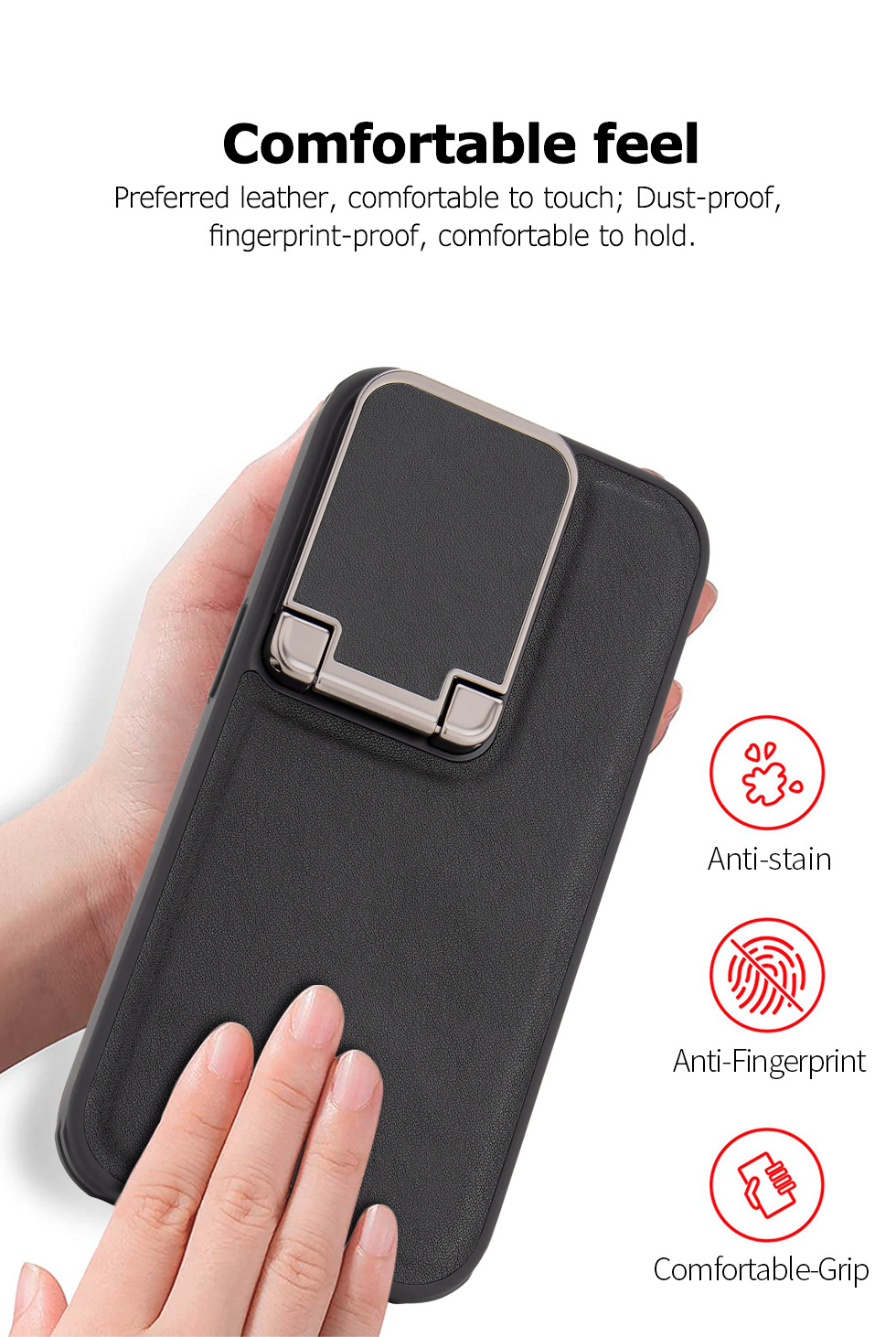 Compatible with Apple iPhone 17 Pro Max and 16 Plus flip phone cases with lens holders, made of top-grain cowhide, full-coverage shockproof shell.