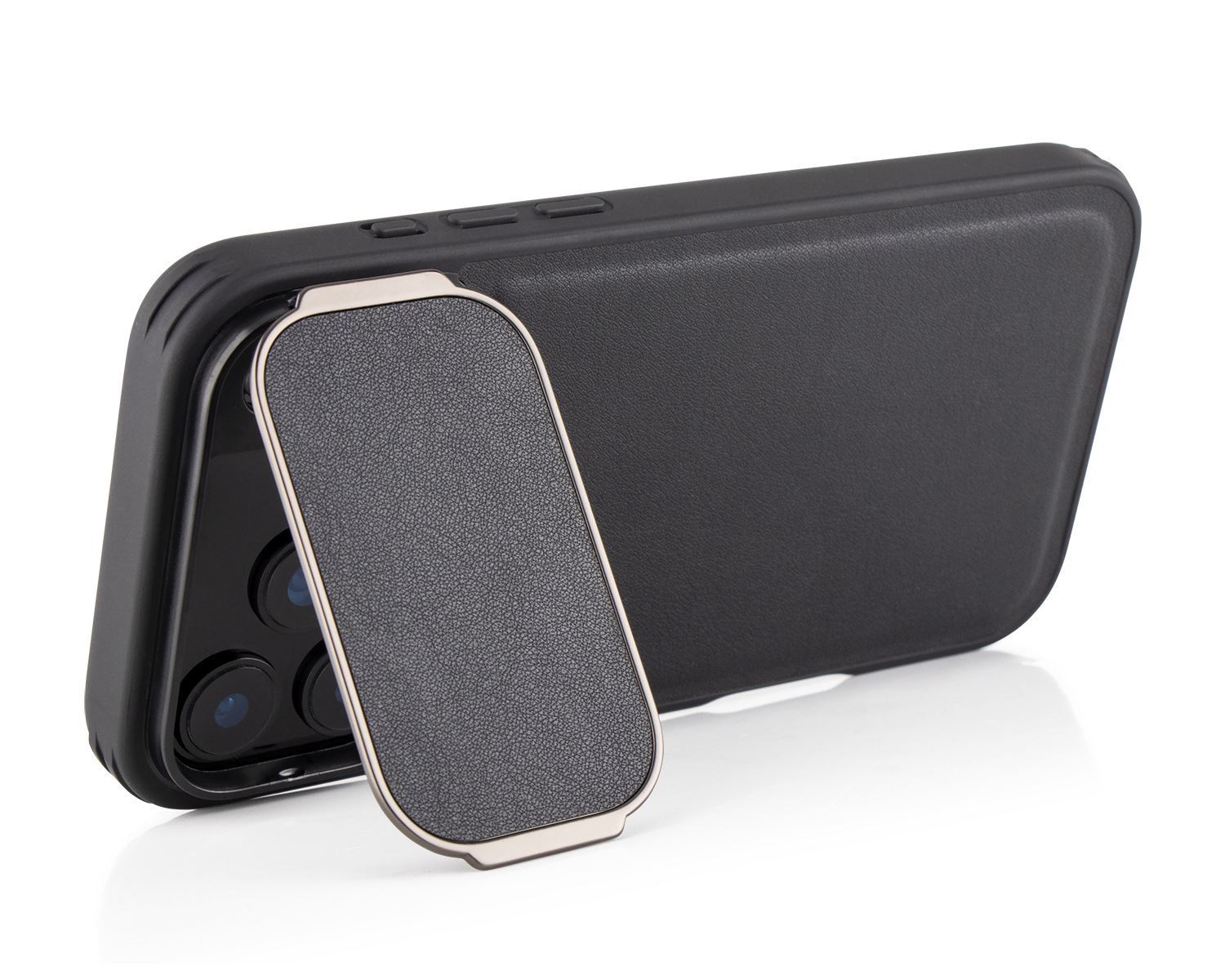 Compatible with Apple iPhone 17 Pro Max and 16 Plus flip phone cases with lens holders, made of top-grain cowhide, full-coverage shockproof shell.