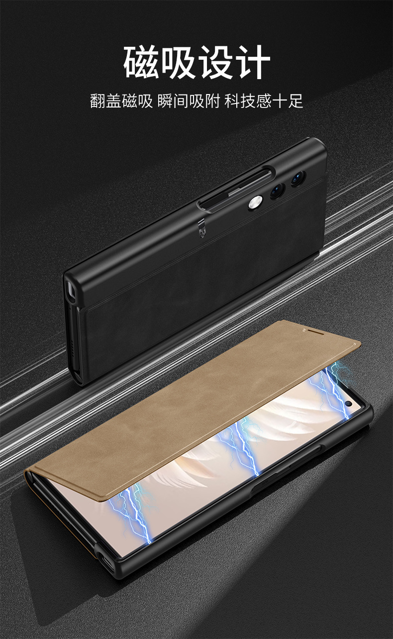 Compatible Huawei Honor V Purse phone case, frosted leather, magnetic flip stand, foldable screen full-coverage protective case
