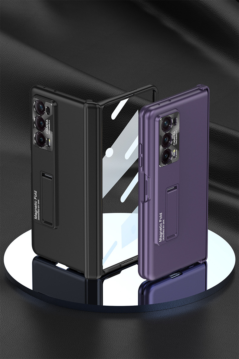 Compatible with Honor Magic V2/VS2 phone case, magnetic hinge stand, integrated case and screen protector, full-coverage folding protective case