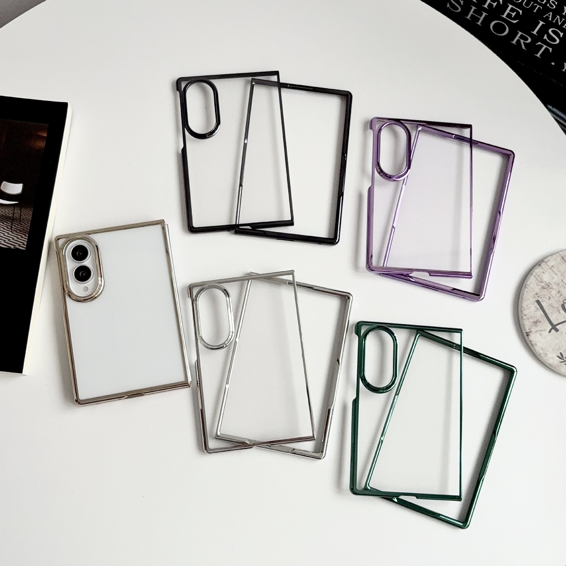 Compatible with Samsung Z Fold7/6/5 phone case W25 electroplated transparent phantom 4/3 folding screen drop protection case