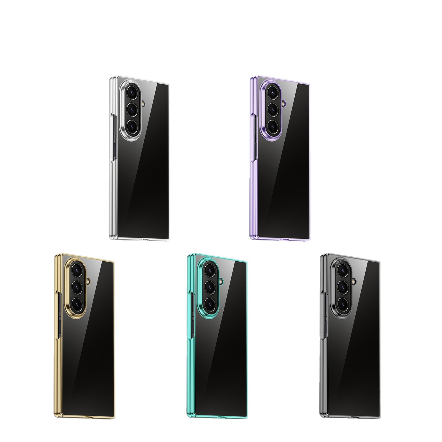 Compatible with Samsung Z Fold7/6/5 phone case W25 electroplated transparent phantom 4/3 folding screen drop protection case