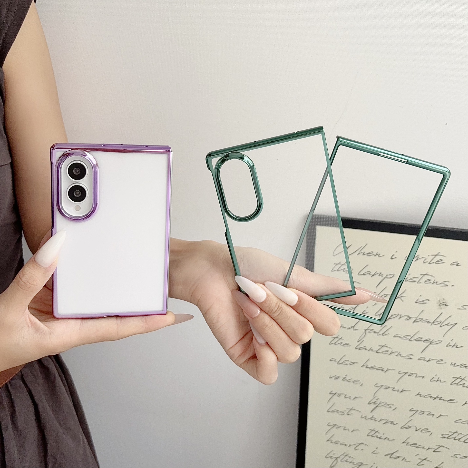 Compatible with Samsung Z Fold7/6/5 phone case W25 electroplated transparent phantom 4/3 folding screen drop protection case
