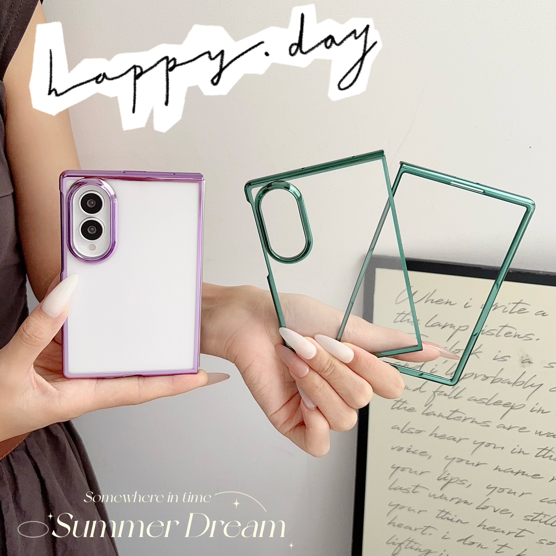 Compatible with Samsung Z Fold7/6/5 phone case W25 electroplated transparent phantom 4/3 folding screen drop protection case