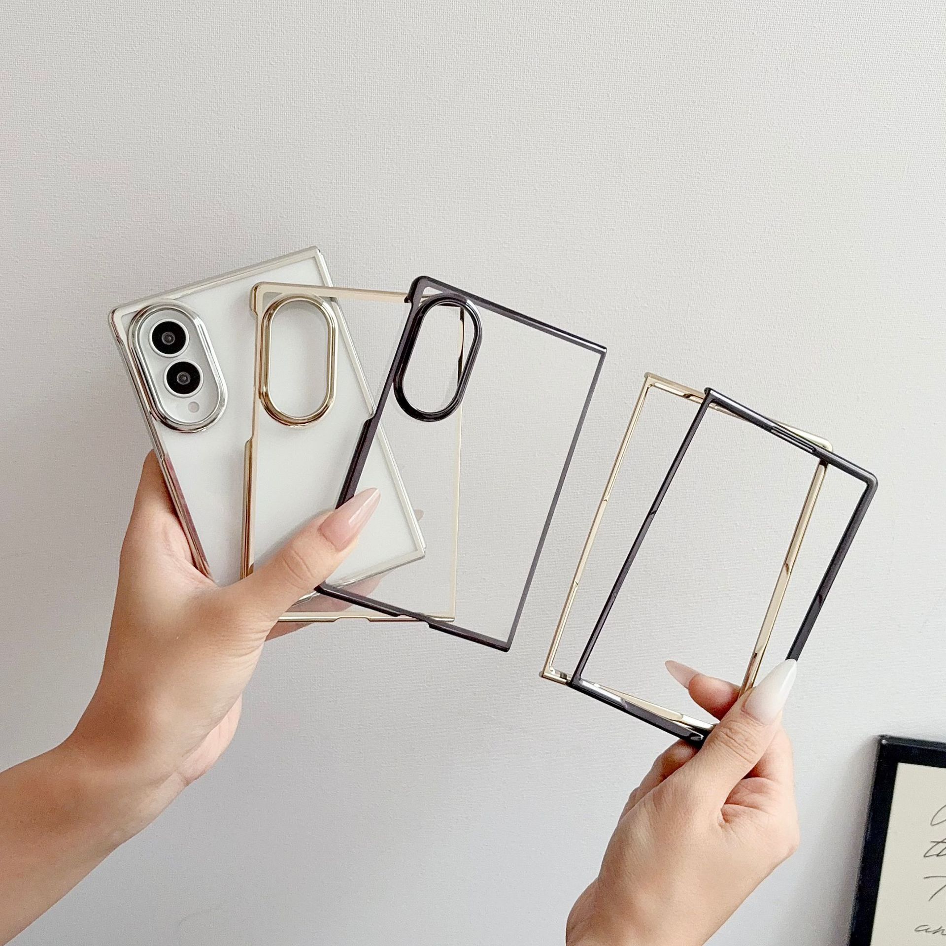 Compatible with Samsung Z Fold7/6/5 phone case W25 electroplated transparent phantom 4/3 folding screen drop protection case