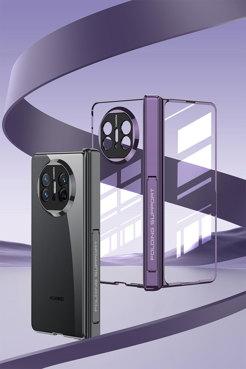 Compatible with Huawei Mate X5 phone case, X3 electroplated phantom magnetic hinge bracket transparent protective case