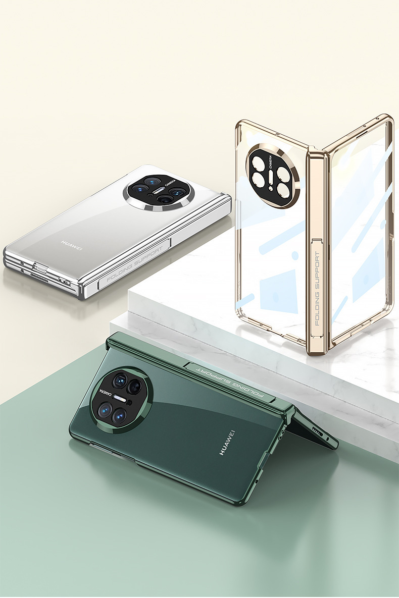 Compatible with Huawei Mate X5 phone case, X3 electroplated phantom magnetic hinge bracket transparent protective case