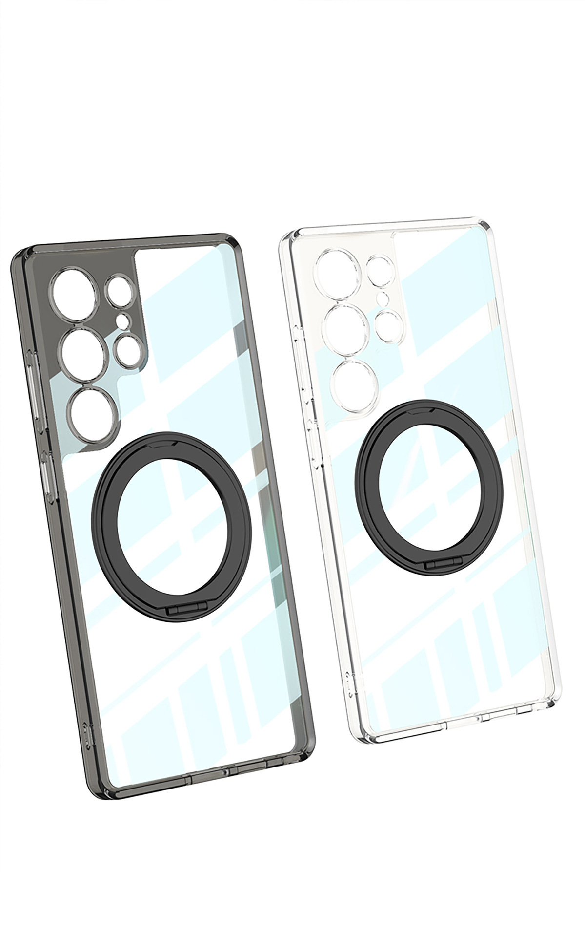 Compatible with Samsung S25/24 Ultra phone case, 360° rotating stand, S23U magnetic wireless charging transparent protective case
