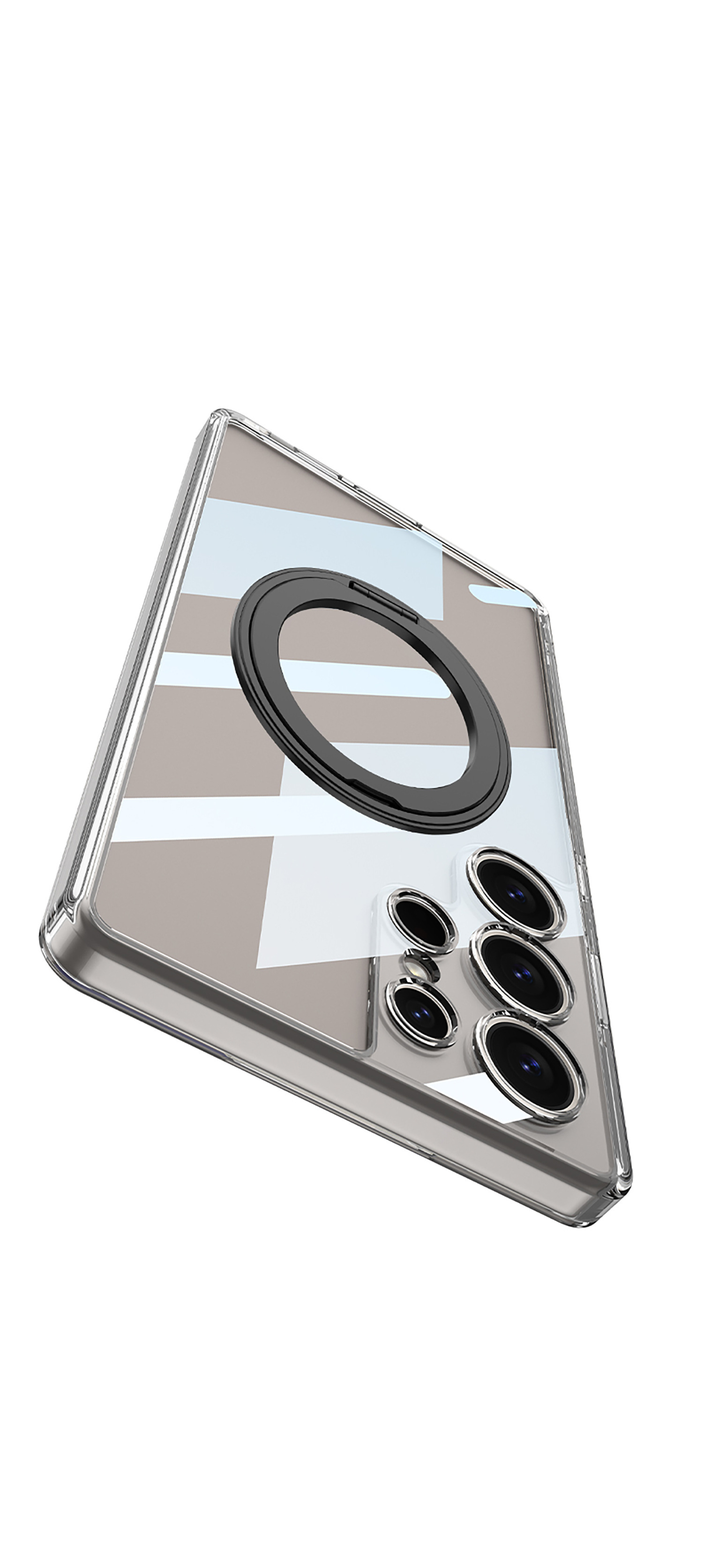Compatible with Samsung S25/24 Ultra phone case, 360° rotating stand, S23U magnetic wireless charging transparent protective case