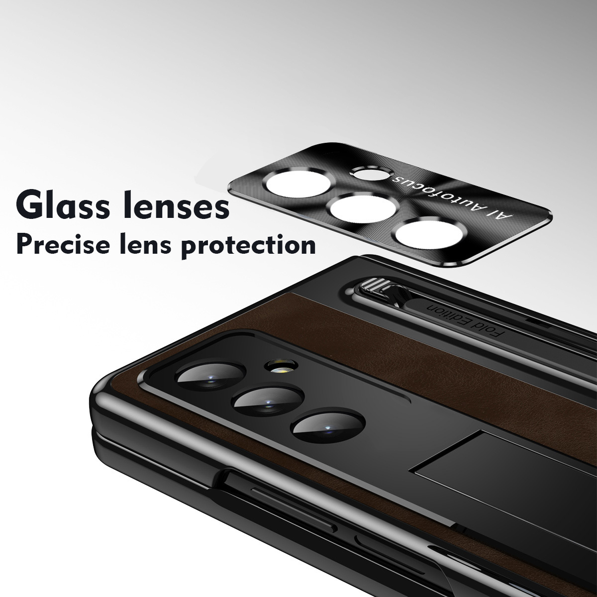 TriFold case with pen, W25 hinge, full coverage 6/5 folding screen protective case for Samsung Z Fold 8/7 phones.