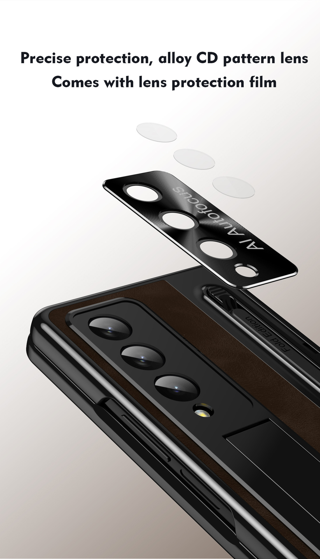 TriFold case with pen, W25 hinge, full coverage 6/5 folding screen protective case for Samsung Z Fold 8/7 phones.