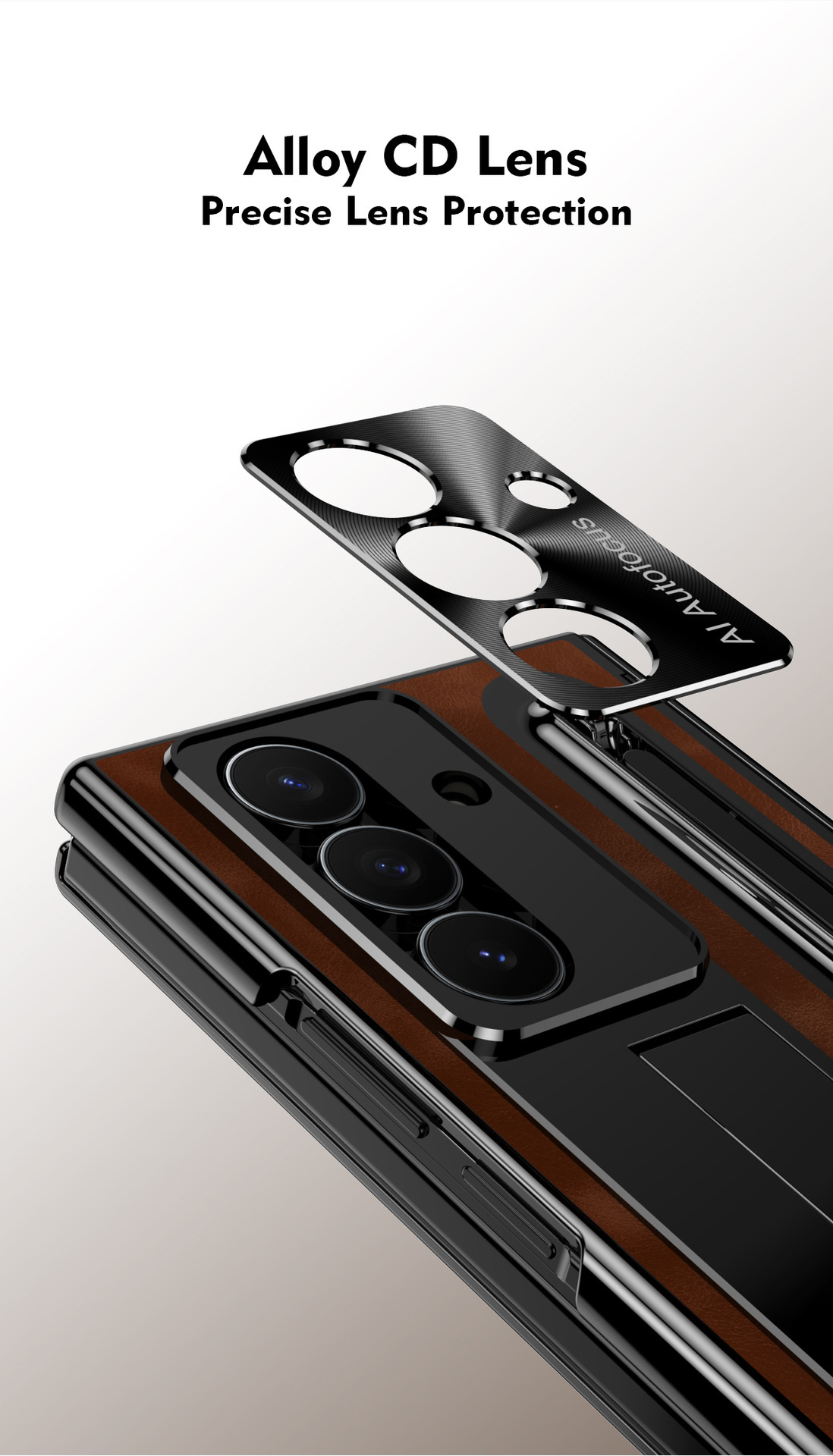 TriFold case with pen, W25 hinge, full coverage 6/5 folding screen protective case for Samsung Z Fold 8/7 phones.
