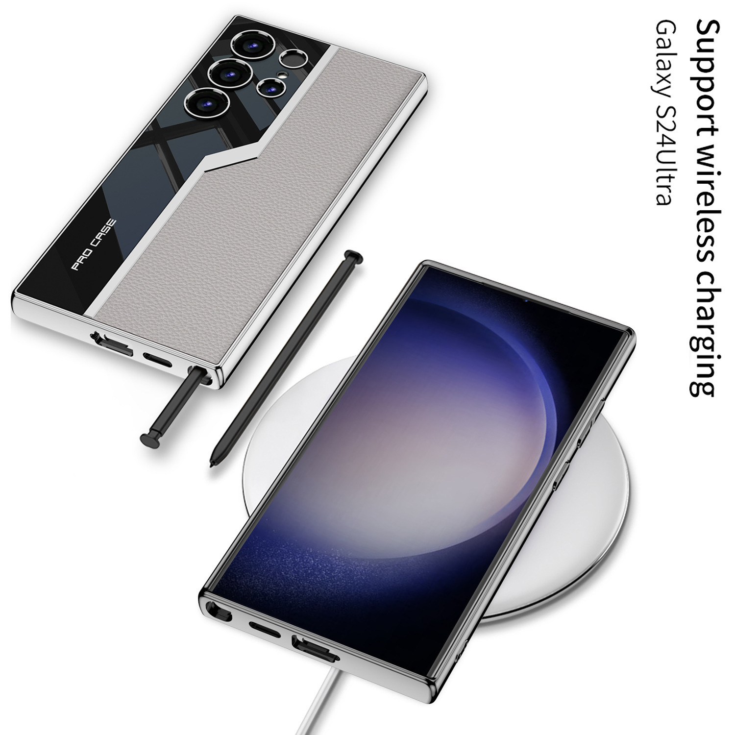 Compatible with Samsung S26 Ultra phone case, S25/24 Ultra electroplated leather case, S23U full-coverage shockproof protective case